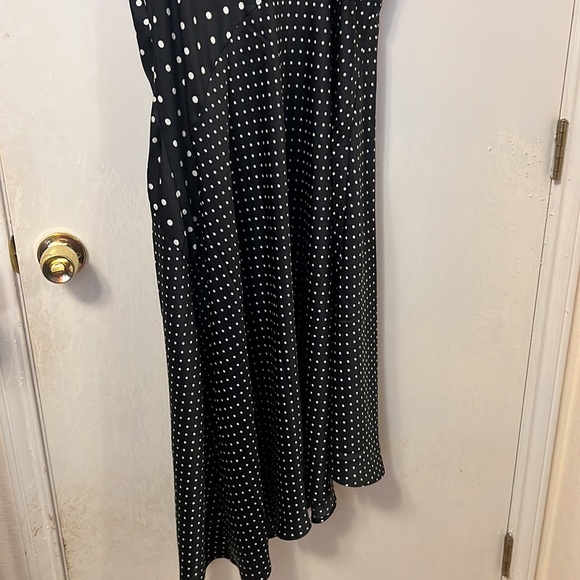 Asymmetrical Midi Slip Dress - A New Day Black Polka Dots - Picture 9 of 10